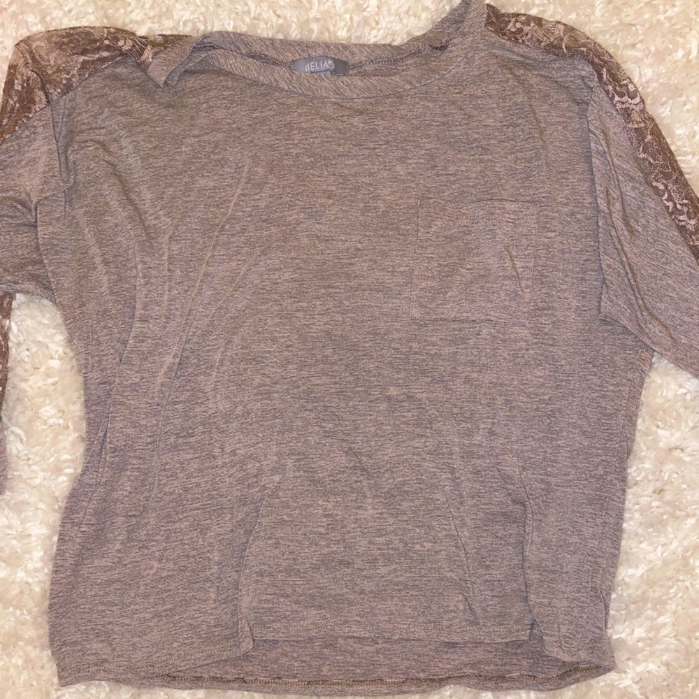 Brown/tan long sleeve with lace